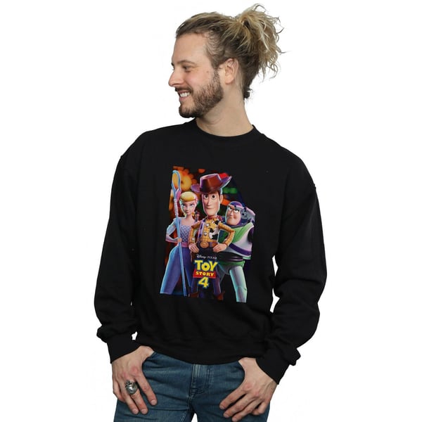 Disney Mens Toy Story 4 Buzz Woody And Bo Peep Poster Sweatshirt