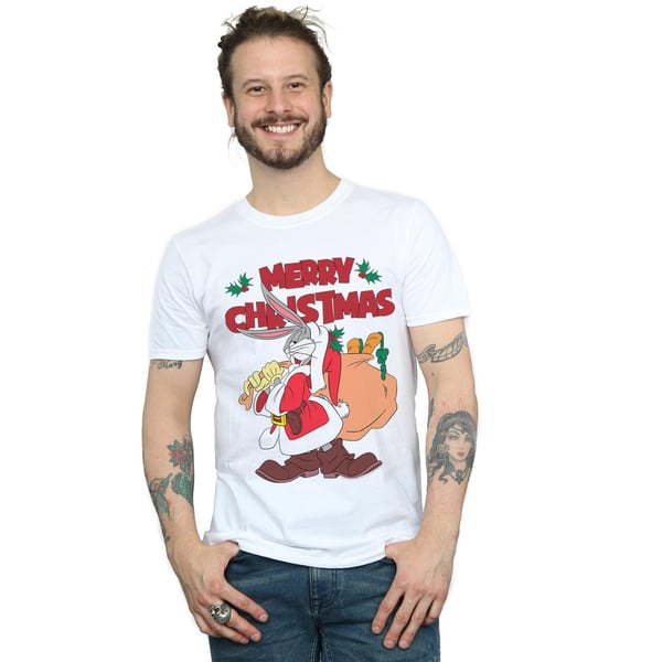 Looney Tunes Mens Santa Bugs Bunny T-Shirt