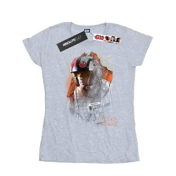 Star Wars Womens/Ladies The Last Jedi Poe Dameron Brushed Cotton T-Shirt