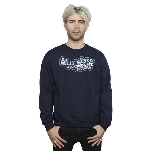 Willy Wonka Mens Chocolate Factory Logo Sweatshirt