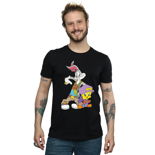 Looney Tunes Miesten Bugs ja Tweety Hip Hop T-paita