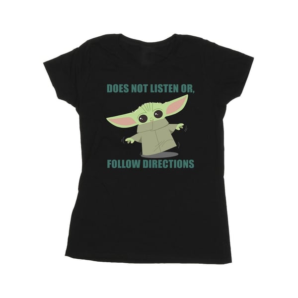 Star Wars Naisten The Mandalorian Grogu Ei Kuuntele Puuvillainen T-paita