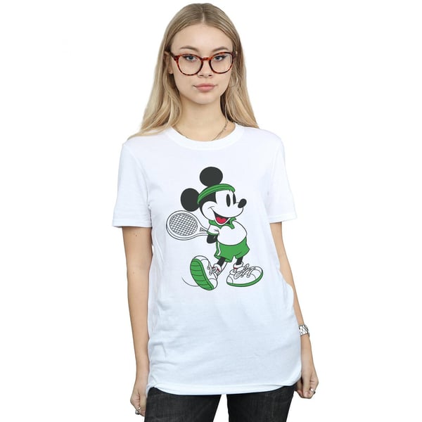 Disney Womens/Ladies Mickey Mouse Tennis Cotton Boyfriend T-Shirt
