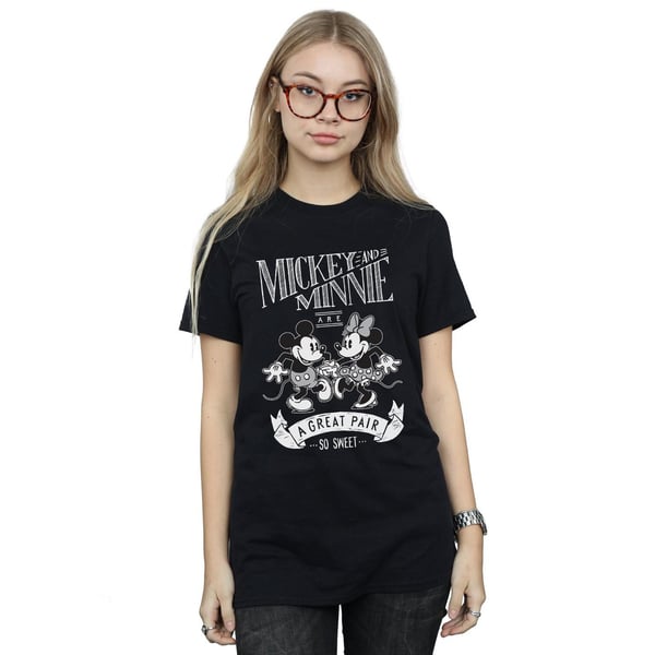Disney Womens/Ladies Mickey And Minnie Mouse Great Pair Cotton Boyfriend T-Shirt