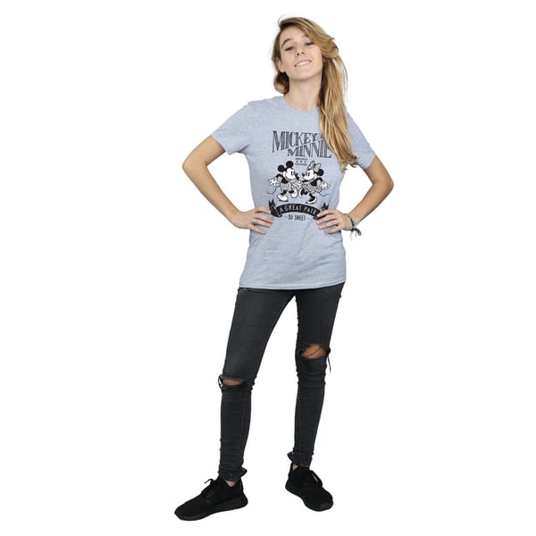 Disney Womens/Ladies Mickey And Minnie Mouse Great Pair Cotton Boyfriend T-Shirt