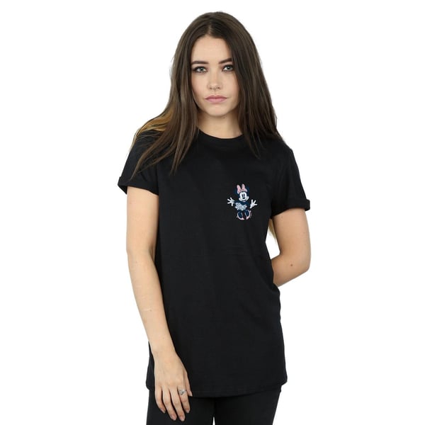 Disney Womens/Ladies Minnie Mouse Dancing Chest Cotton Boyfriend T-Shirt
