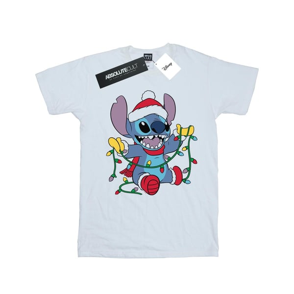 Disney Girls Lilo And Stitch Christmas Lights Cotton T-Shirt