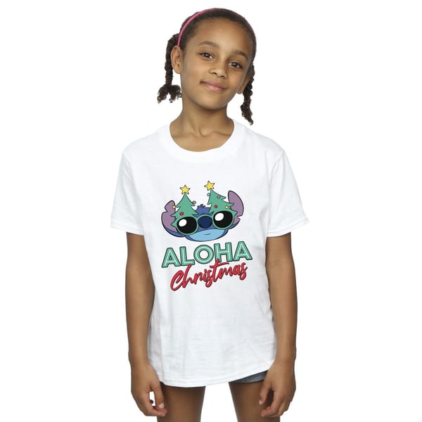 Disney Girls Lilo And Stitch Christmas Tree Shades Cotton T-Shirt