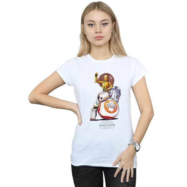 Star Wars: The Rise of Skywalker Womens/Ladies Star Wars The Rise Of Skywalker Droids Illustration Cotton T-Shirt
