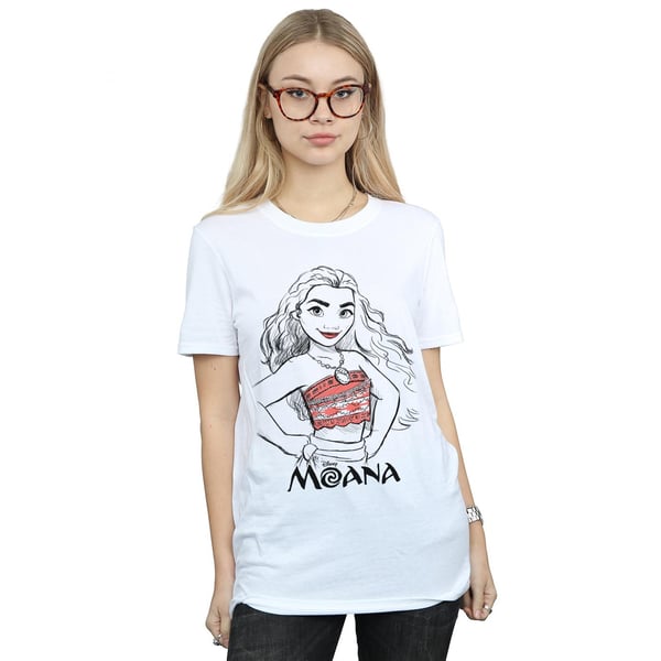 Disney Womens/Ladies Moana Sketch Cotton Boyfriend T-Shirt