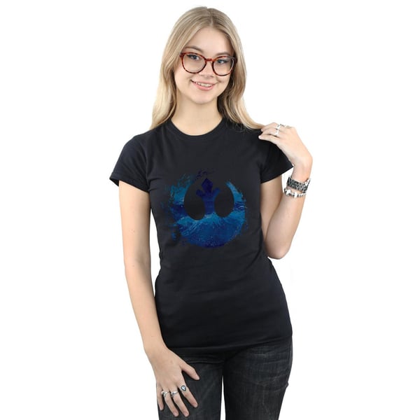 Star Wars: The Rise of Skywalker Womens/Ladies Star Wars The Rise Of Skywalker Resistance Symbol Wave Cotton T-Shirt