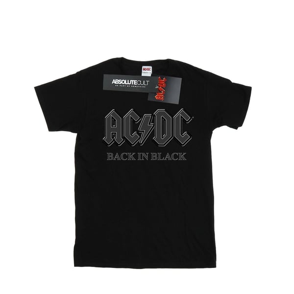 AC/DC Womens/Ladies Back In Black Cotton Boyfriend T-Shirt