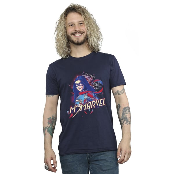 Marvel Mens Ms Marvel Face Fade T-Shirt