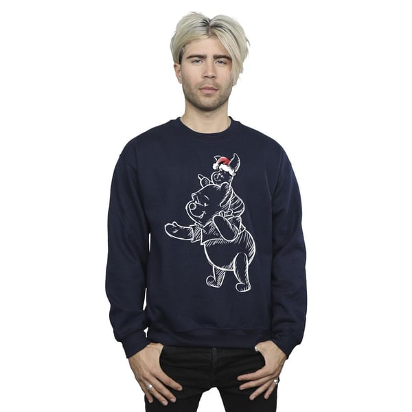 Disney Mens Winnie The Pooh Piglet Christmas Sweatshirt