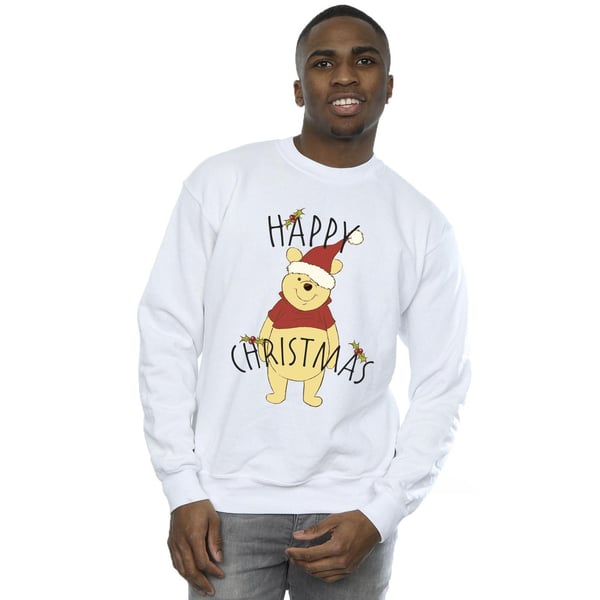 Disney Mens Winnie The Pooh Happy Christmas Holly Sweatshirt