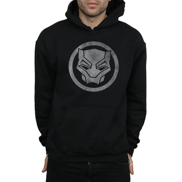 Marvel Mens Black Panther Distressed Icon Hoodie