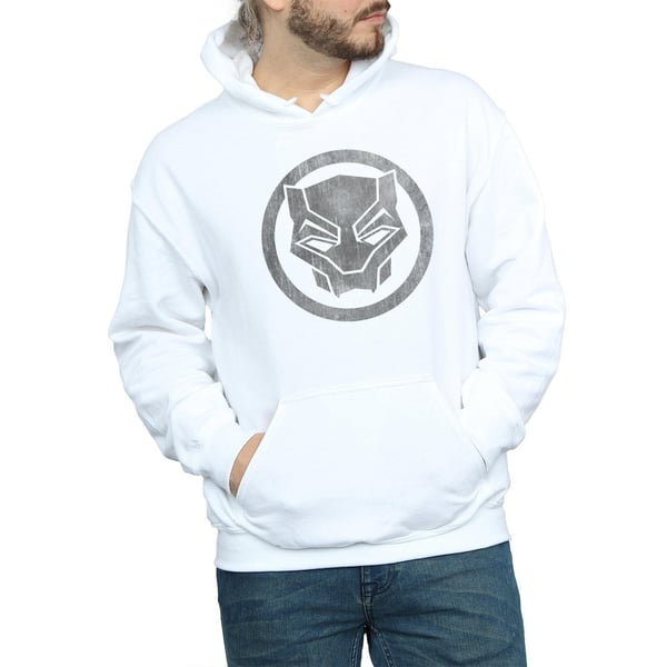 Marvel Mens Black Panther Distressed Icon Hoodie
