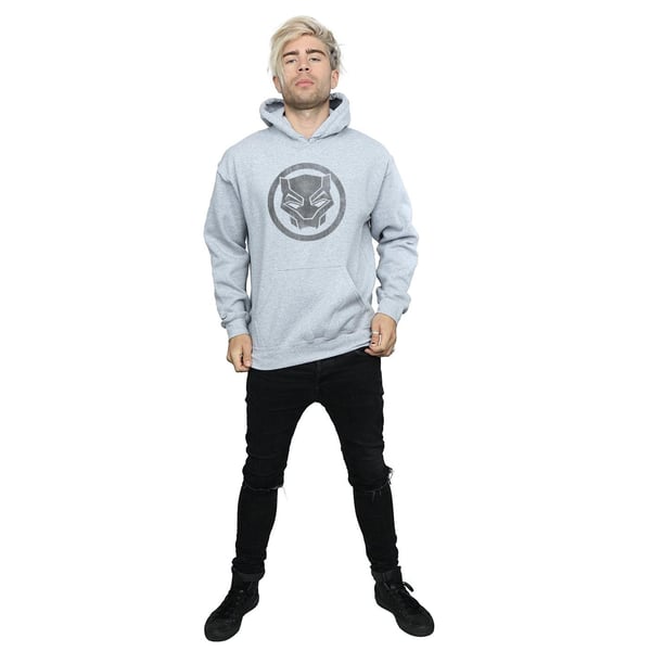 Marvel Mens Black Panther Distressed Icon Hoodie