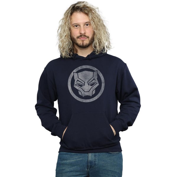 Marvel Mens Black Panther Distressed Icon Hoodie