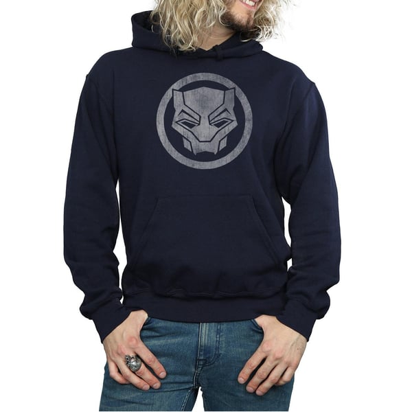 Marvel Mens Black Panther Distressed Icon Hoodie