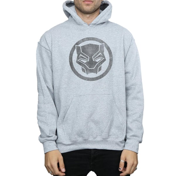 Marvel Mens Black Panther Distressed Icon Hoodie