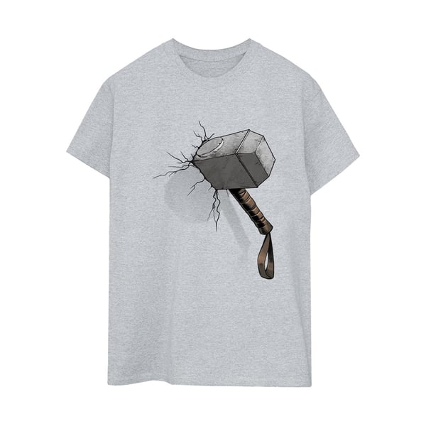 Marvel Universe Womens/Ladies Thor Hammer Crack Cotton Boyfriend T-Shirt