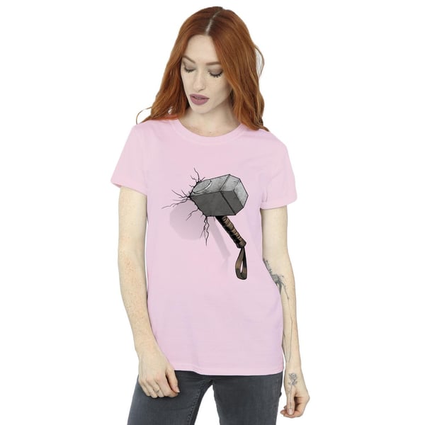 Marvel Universe Womens/Ladies Thor Hammer Crack Cotton Boyfriend T-Shirt