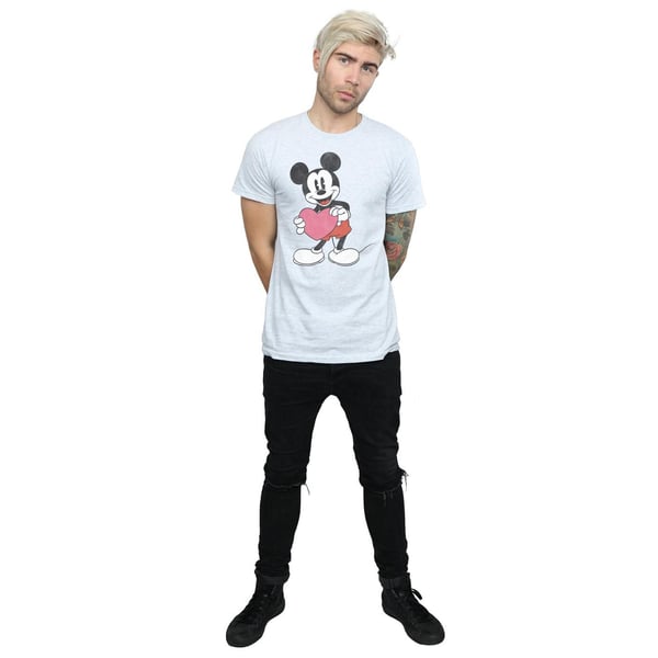 Disney Mens Mickey Mouse Valentine Heart T-Shirt