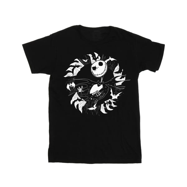 Disney Girls Nightmare Before Christmas Jack Bat Circle Cotton T-Shirt