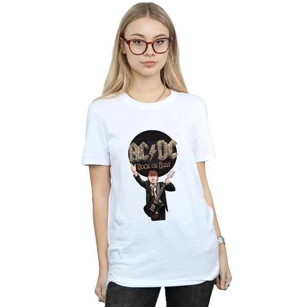 AC/DC Womens/Ladies Rock Or Bust Angus Young Cotton Boyfriend T-Shirt