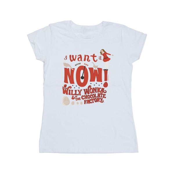 Willy Wonka Naisten Verruca Salt I Want It Now Puuvilla T-paita