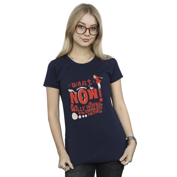 Willy Wonka Naisten Verruca Salt I Want It Now Puuvilla T-paita
