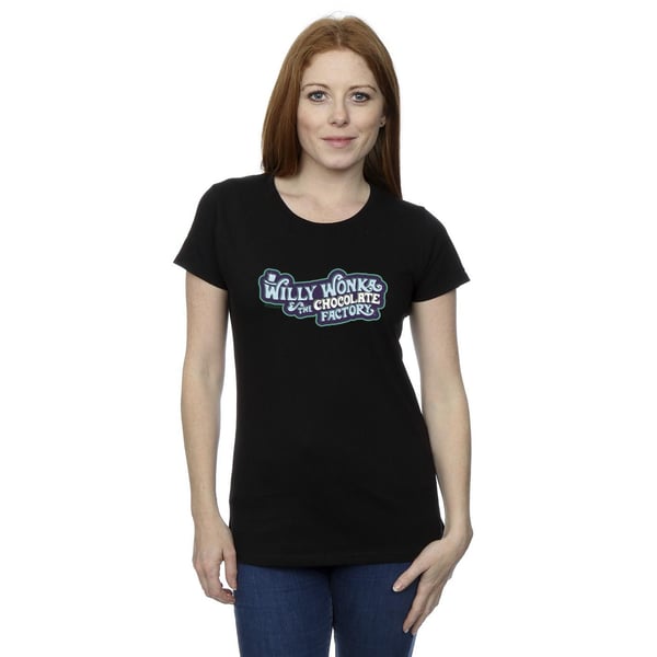 Willy Wonka Womens/Ladies Chocolate Factory Logo Cotton T-Shirt