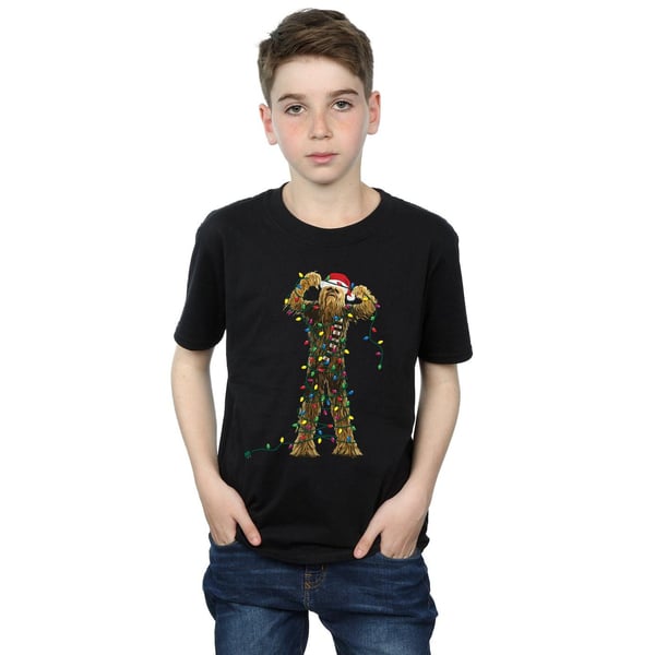 Star Wars Boys Chewbacca Christmas Lights T-Shirt