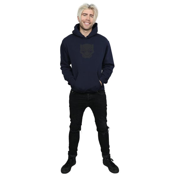 Marvel Mens Black Panther Black On Black Hoodie