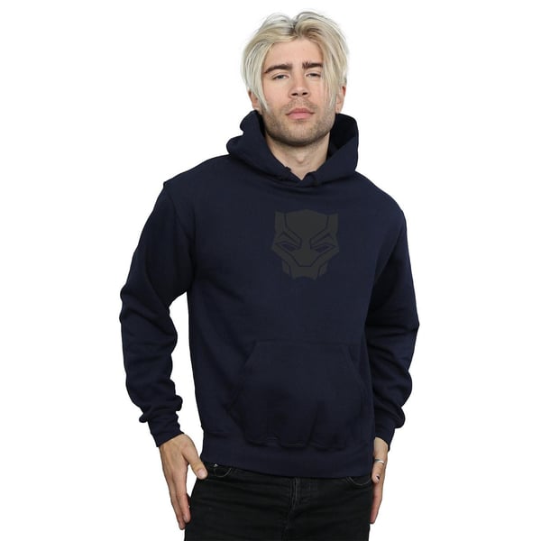 Marvel Mens Black Panther Black On Black Hoodie
