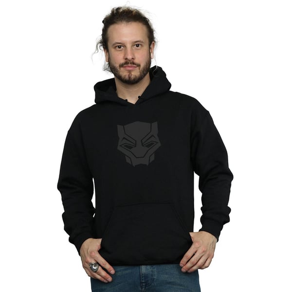 Marvel Mens Black Panther Black On Black Hoodie