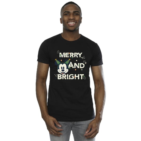 Disney Mens Mickey Mouse Merry & Bright T-Shirt