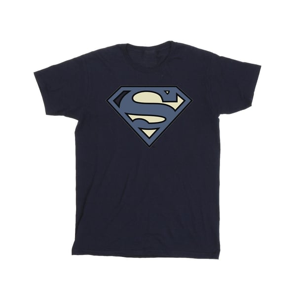 DC Comics Flickor Stålmannen Indigo Blå Logotyp Bomulls T-shirt