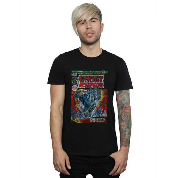 Marvel Mens Ghost Rider Distressed Comic Cover T-Shirt