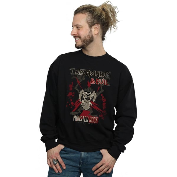 Looney Tunes Mens Tasmanian Devil Monster Rock Sweatshirt