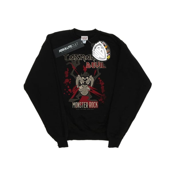 Looney Tunes Mens Tasmanian Devil Monster Rock Sweatshirt