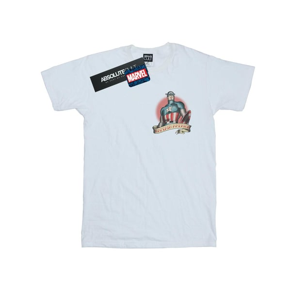 Marvel Mens Captain America Tattoo Breast Print T-Shirt