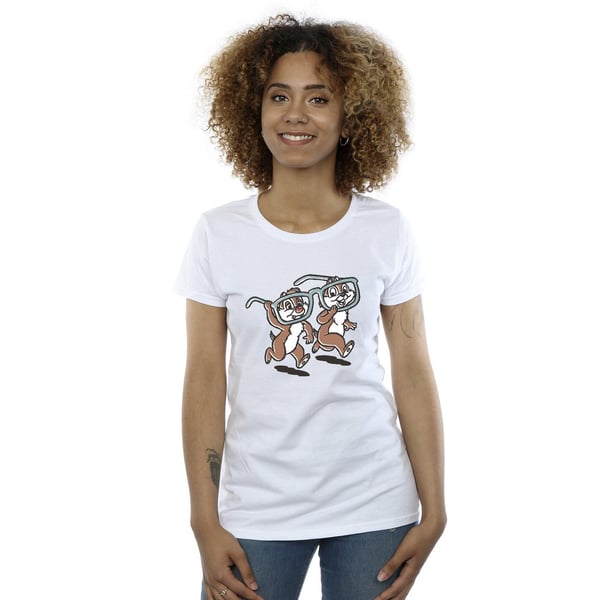 Disney Womens/Ladies Chip ´n Dale Glasses Cotton T-Shirt