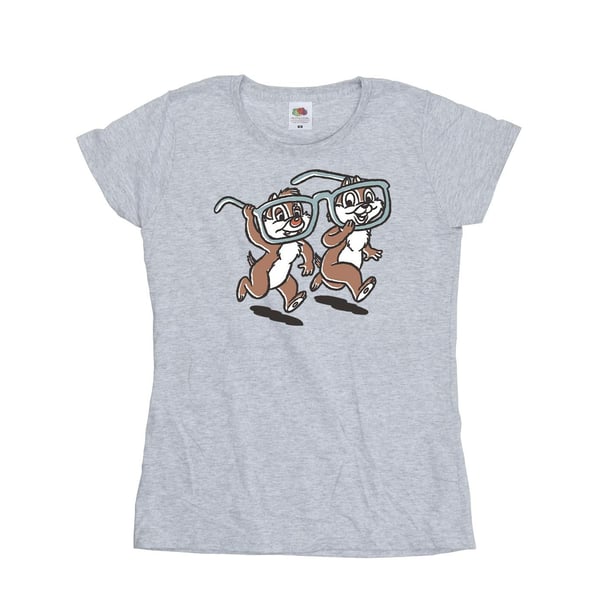 Disney Womens/Ladies Chip ´n Dale Glasses Cotton T-Shirt