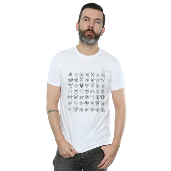 Marvel Mens Spider-Man Spidey Symbols Sketched T-Shirt