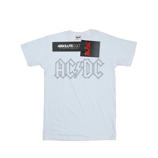 AC/DC Womens/Ladies Black Outline Logo Cotton Boyfriend T-Shirt