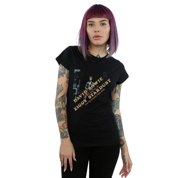 David Bowie Womens/Ladies Ziggy Diagonal Cotton T-Shirt