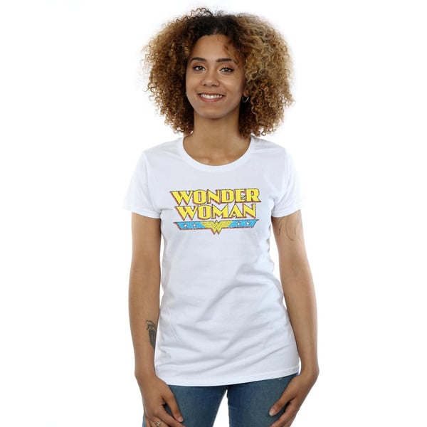 DC Comics Womens/Ladies Wonder Woman Crackle Logo Cotton T-Shirt
