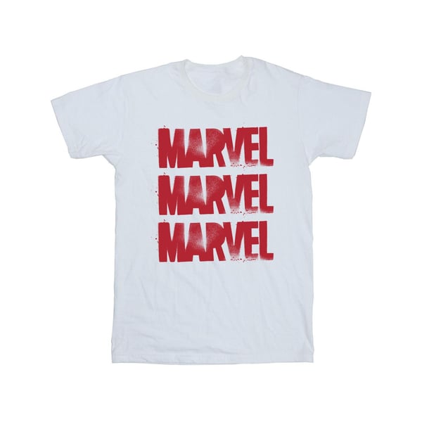 Marvel Mens Red Spray Logos T-Shirt